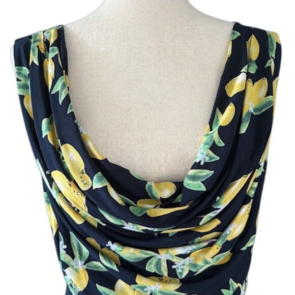 ModCloth Liza Luxe Duly Delighted Midi Dress in Lemon Cowl Neck Size Plus 3X NWT - Picture 5 of 13